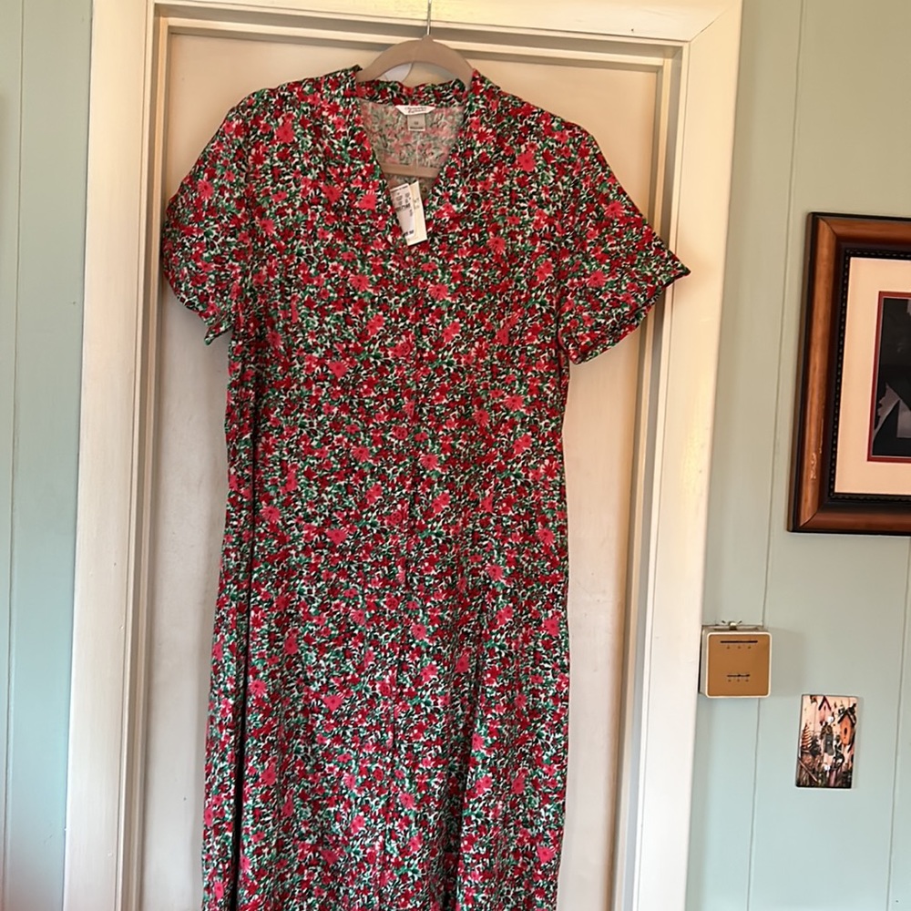 NEW Christopher & Banks County Style Print Dress Sz. 12